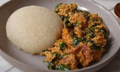 Eba and egusi soup