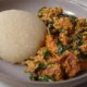 Eba and egusi soup